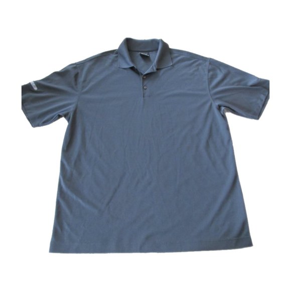 Nike Golf Dri Fit Polo‎ Shirt Mens Size Large Dark Gray Short Sleeve Collared - Picture 1 of 5
